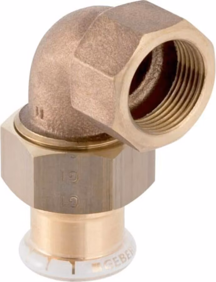 Geberit raccordo a gomito Mapress 18mmxRp 1/2, Cu, 90G, piatto, m IG, RG