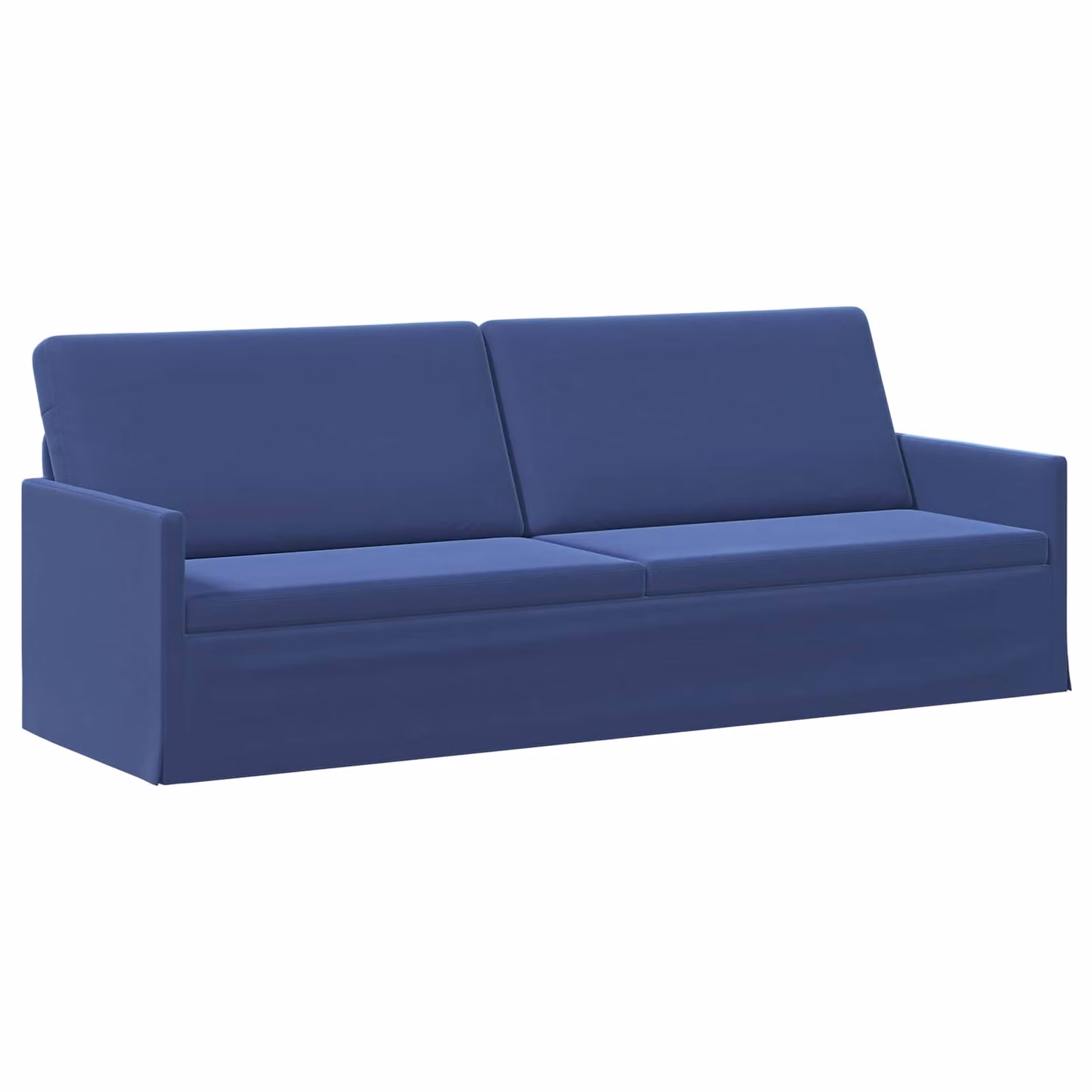 Divano a 3 posti vidaXL in velluto blu con struttura in metallo L/P/H: 220 x 81 x 82 cm