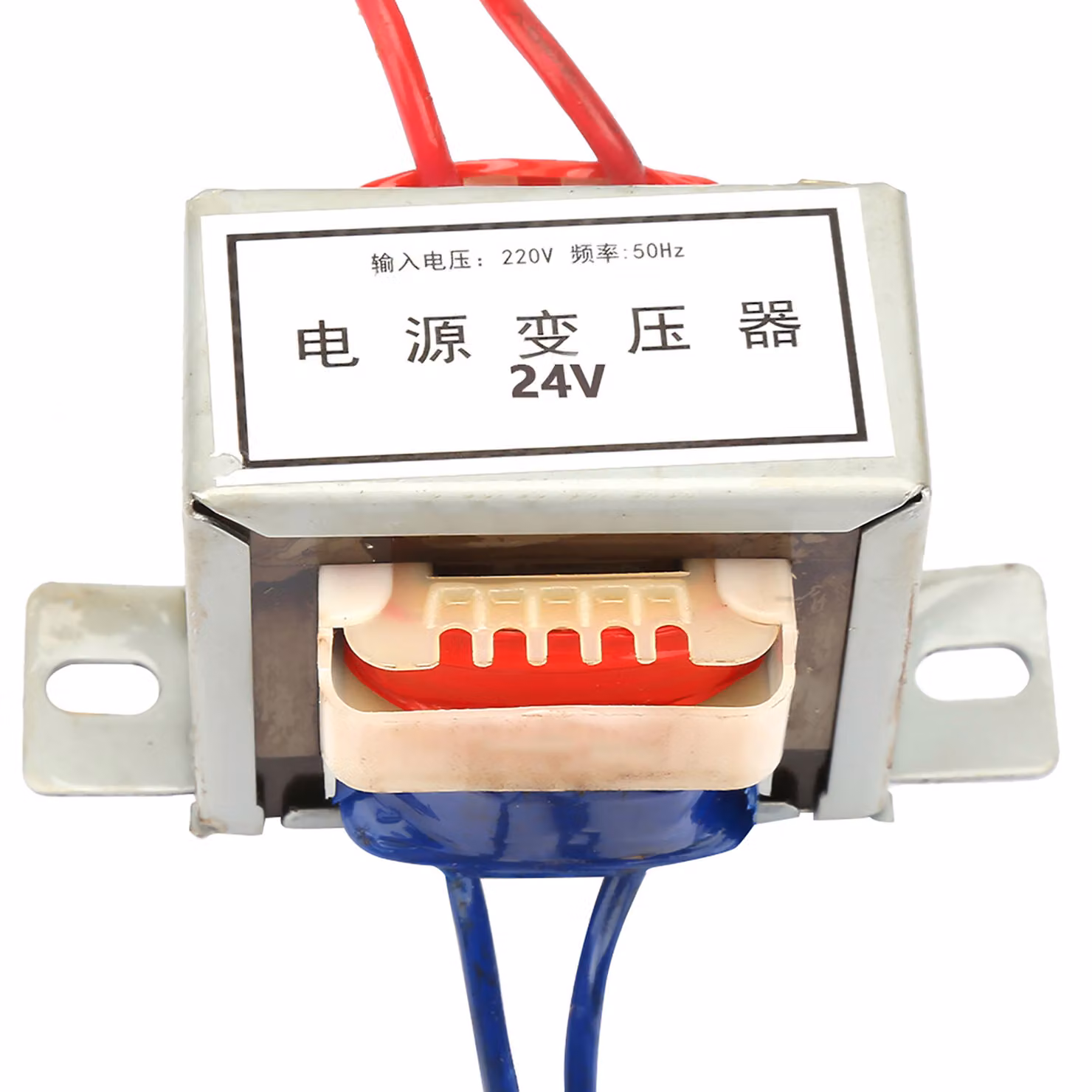 Trasformatore monofase, ingresso 220 V / 50 Hz, uscita 12 V / 24 V CA, 10 W (24 V)