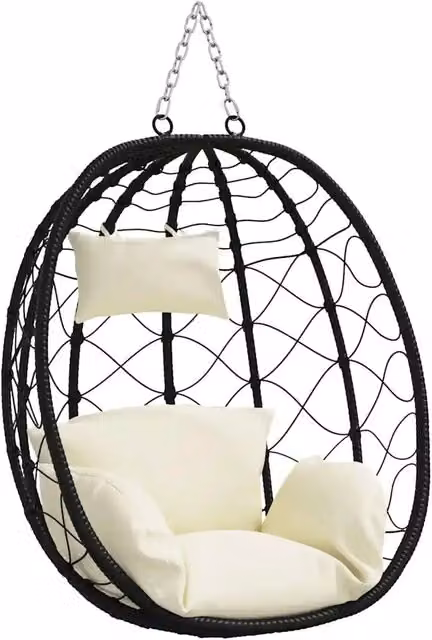 Sedia uovo sospesa Bianco crema 91,5 x 54,5 x 107 cm polyrattan CFW5489574