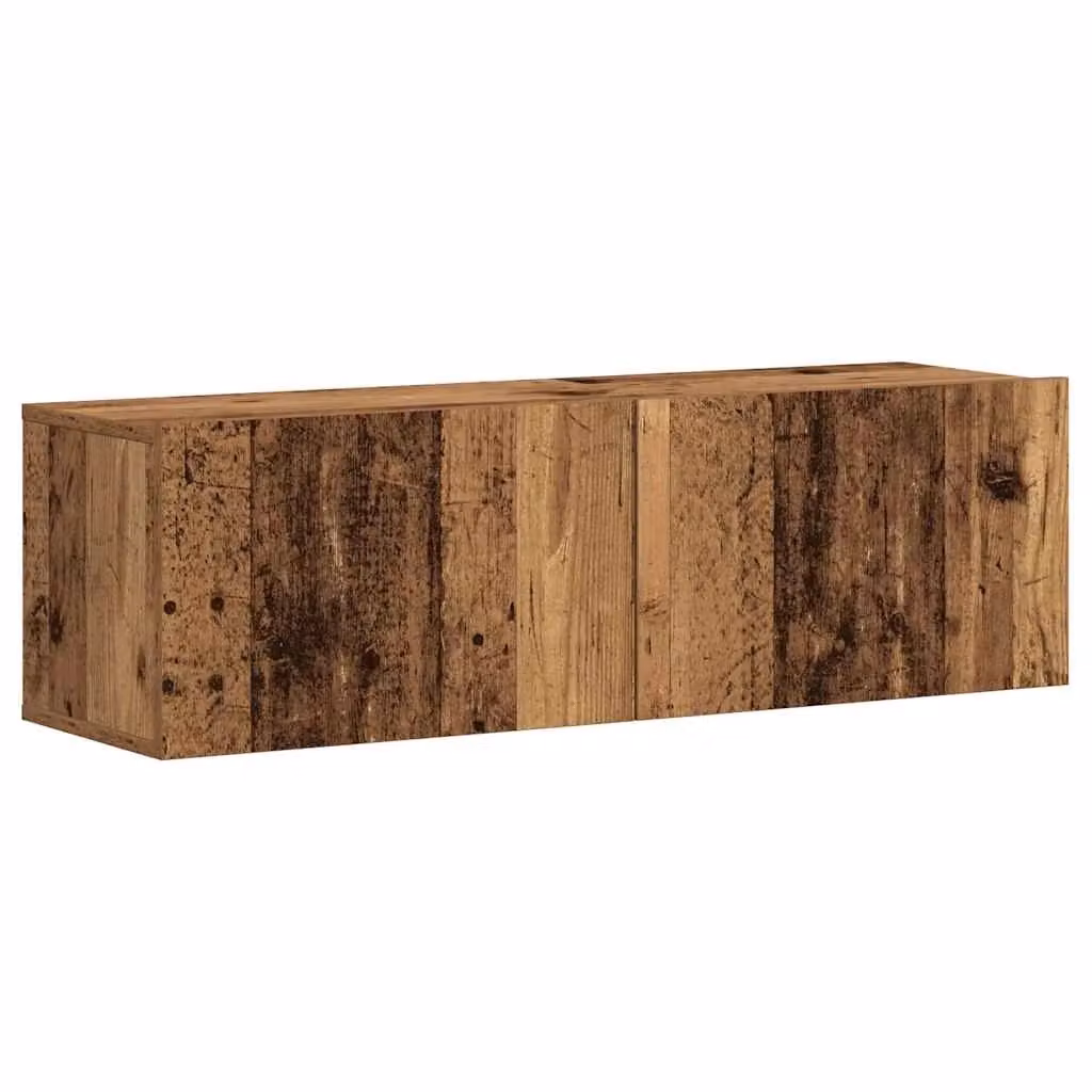 Set di 3 mobili porta TV a parete moderni HELLOSHOP26 in legno composito marrone con finitura opaca L: 100 cm, P: 30 cm, H: 30 cm – 2