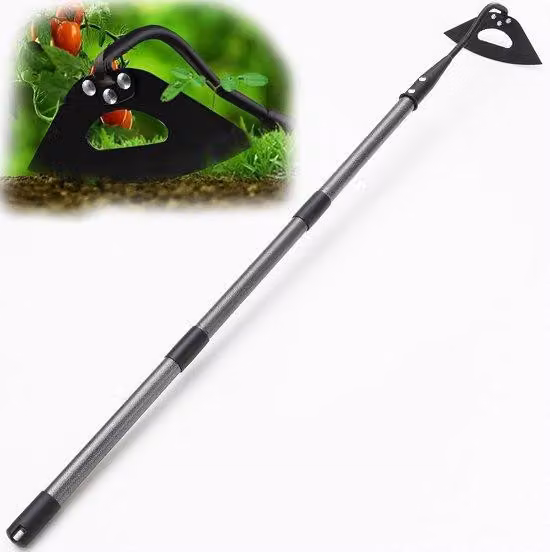 Ibenzoa® Zappa da giardino regolabile, 101–215 cm – zappa in metallo robusta, cava, con rivestimento resistente alla ruggine, ideale per scavare, rimuovere le erbacce e aerare il terreno