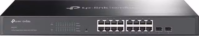 Switch TP-Link Omada SDN Controller con 16 porte RJ45 e 2 porte SFP, Nero