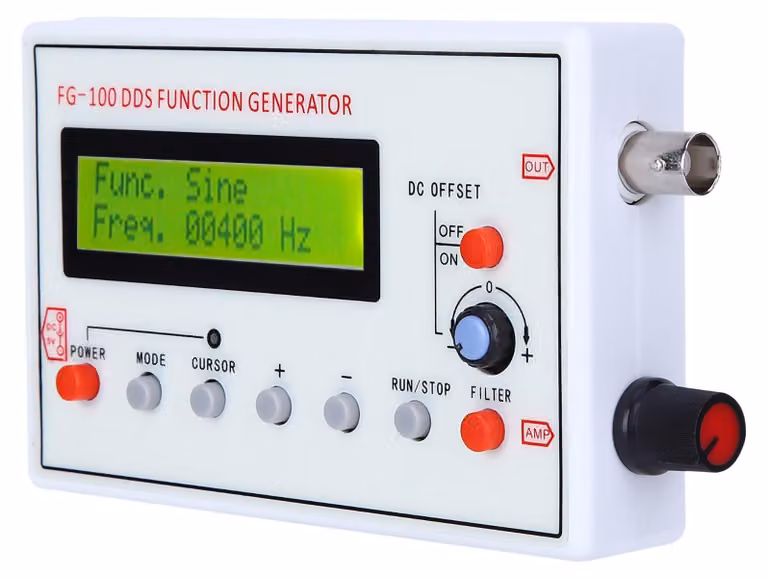 Generatore di funzioni, modello FG-100. Generatore di funzioni DDS. Frequenza sinusoidale: 1 Hz - 500 kHz