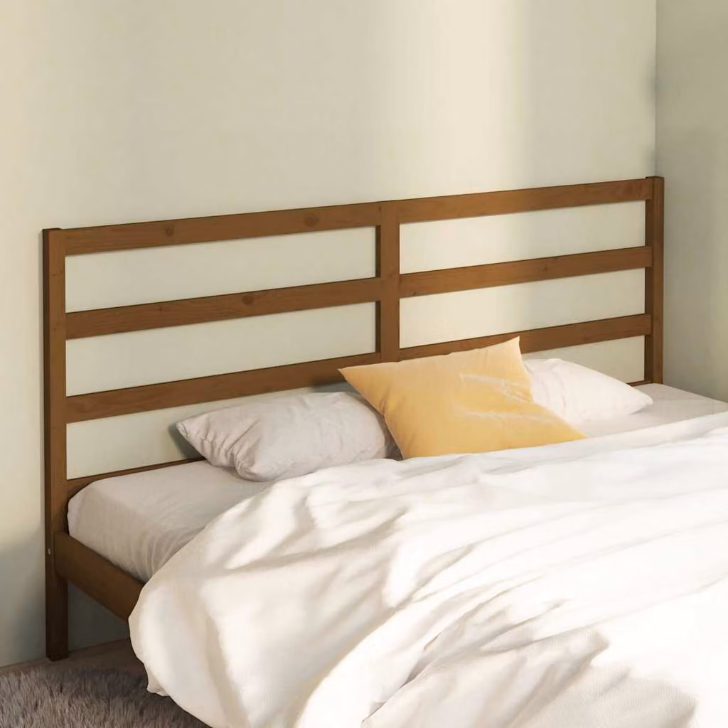 Testiera per letto vidaXL in legno massello di pino color marrone, L: 206 cm, P: 4 cm, H: 100 cm