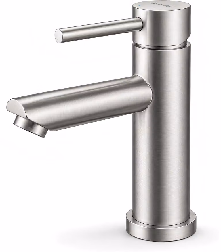Miscelatore lavabo - Monocomando - Acciaio inox 304 - Nichel lucido - Miscelatore bagno