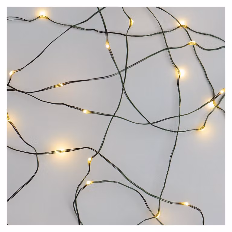 Catena luminosa a LED, mini-LED, luce bianco caldo, 15 metri, 150 LED, grado di protezione IP44, con timer