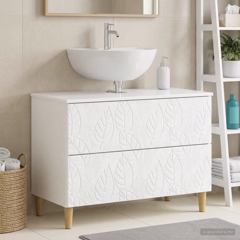 Armadio per lavabo da bagno vidaXL DELFT Bianco Lucido L: 82 cm, P: 41 cm, H: 59 cm