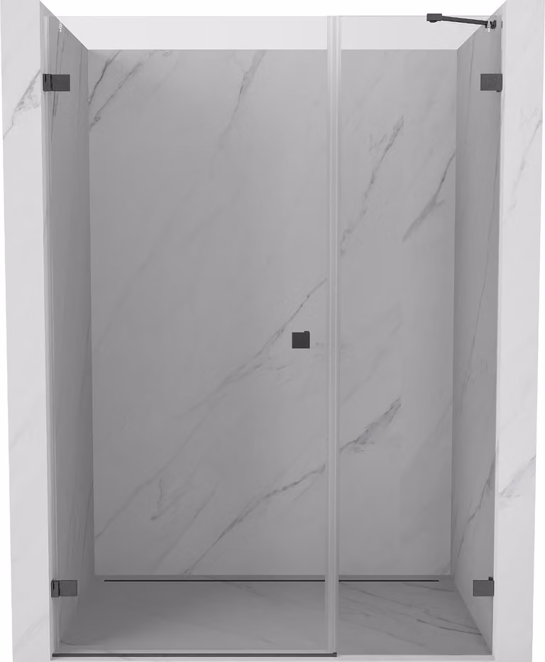 Mexen Lunar-B porta doccia a battente sinistra 110 cm, trasparente, grigio canna di fucile spazzolato - 832S-110-050-66-00-L