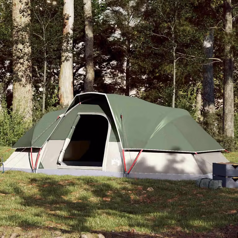 Tenda da campeggio a cupola vidaXL per 9 persone, impermeabile, verde
