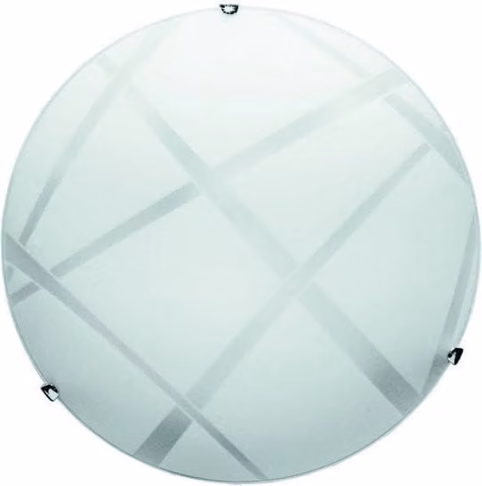 Plafoniera Dario E-Energy in Cromo e Bianco con 2 Luci E27, Diametro: 40 cm, Confezione da 5 Pezzi