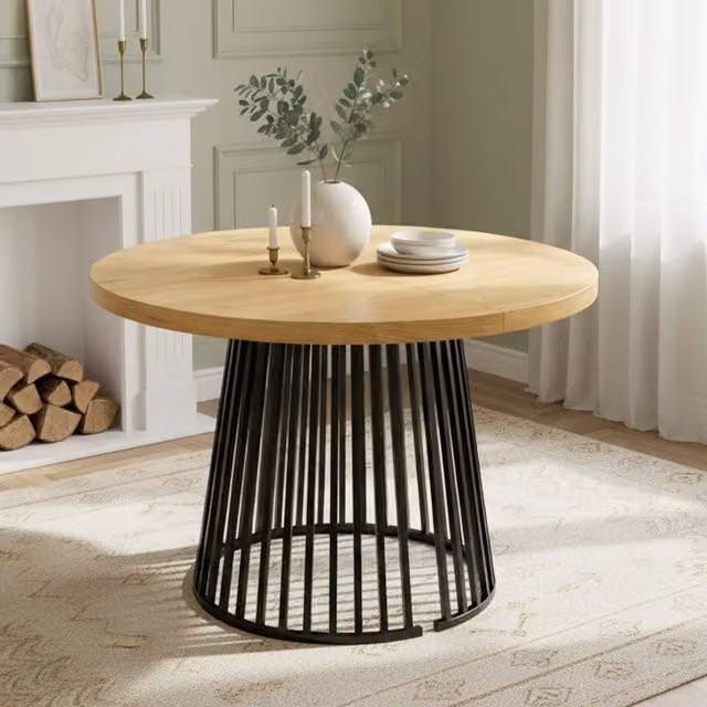 Tavolo da pranzo allungabile 100/138/176 x 100 cm in MDF; colore rovere