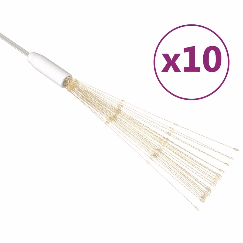 Luci di Natale Fuochi Artificio 10pz Bianco Caldo 10cm 1400 LED