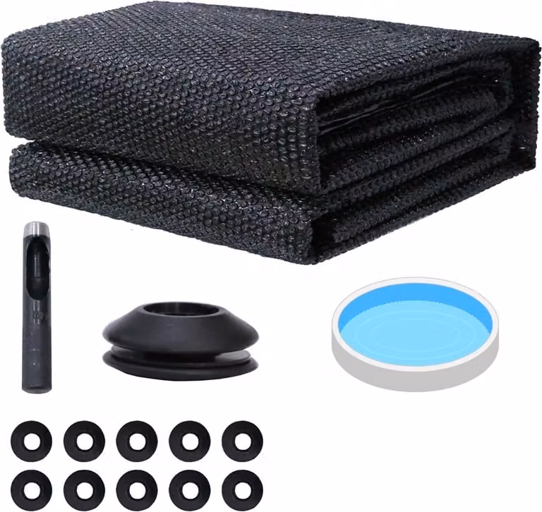 Mucola liner per piscina telo solare riscaldamento piscina telo solare riscaldamento calore piscina da incasso piscine piscine a montaggio rapido piscina parete in acciaio - nero 10x occhielli & ferro perforato