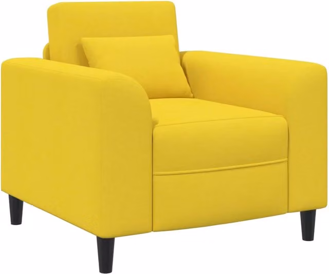 Poltrona-Divano Sedia Giallo Chiaro Tessuto 279594