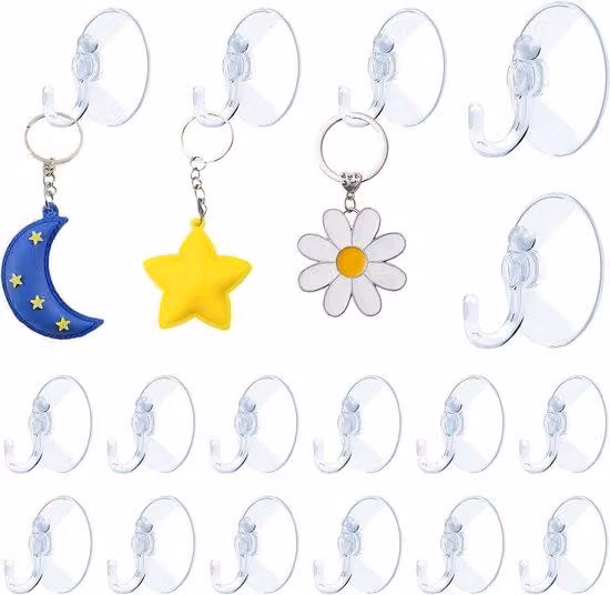 Adesivo per finestre 4 cm - 40 pezzi - extra forte - a vuoto - senza trapano - Supporto per finestre - Vetro e bagno - Cucina