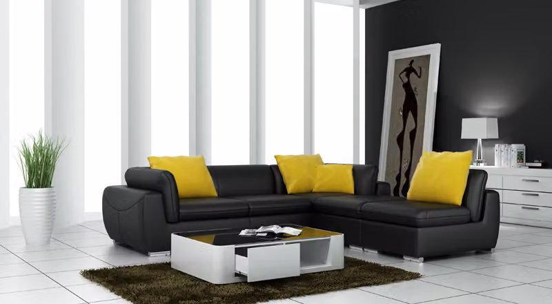 Ledersofa Couch Wohnlandschaft Ecksofa Eck Garnitur Design Modern Sofa F3014