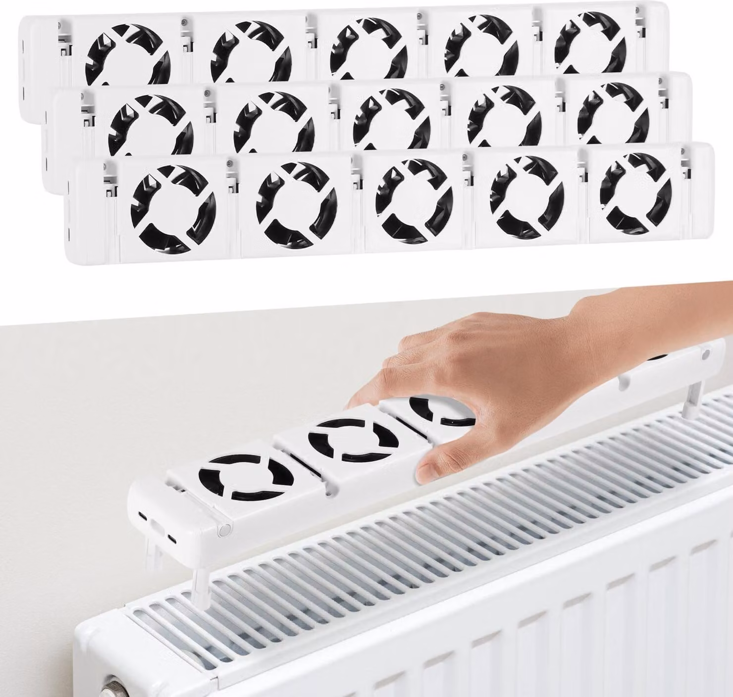 Ikodm, amplificatore per radiatori, set da 3 pezzi, termostato da 0 a 60 °C, colore bianco