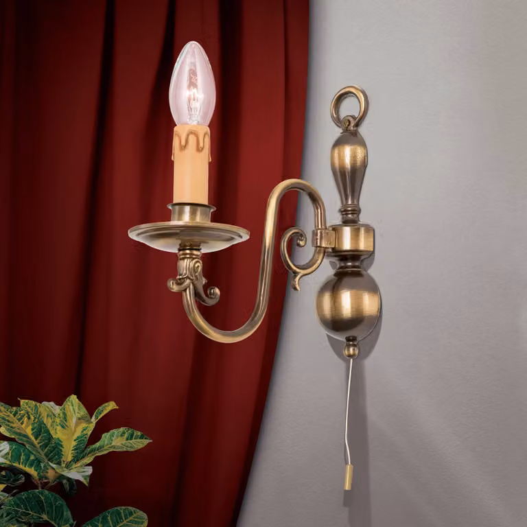 ORION Applique da parete IMKE, dimmerabile, Bronzo / Ottone antico, Soggiorno / Sala da pranzo, Ottone, Antico, Applique