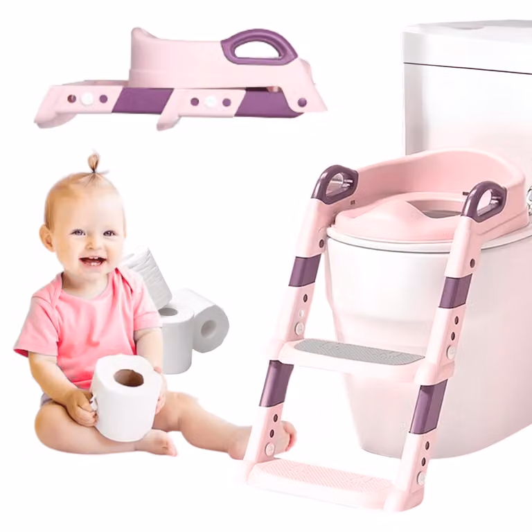 Attacco per il wc del bambino KIDDISTEP rosa per l'addestramento al wc