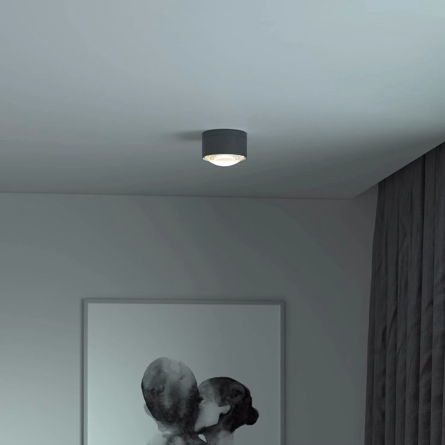Top Light Puk! 120 One spot LED soffitto lente, antracite One, dimmerabile, Nero, Soggiorno / Sala da pranzo, Alluminio, Moderno