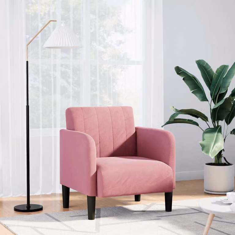 Sedia con braccioli vidaXL in velluto rosa per il tuo soggiorno o ufficio