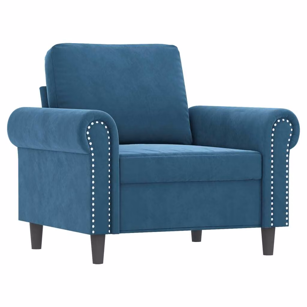 Poltrona Blu 60 cm Velluto