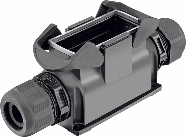 "Han ECO Mod. 16 Custodia di base con pressacavo, uscita cavo laterale 2xM40, con 2 traverse"