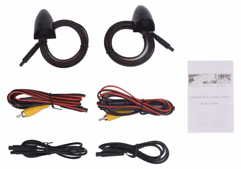 1 coppia di telecamere laterali per auto AHD 1280 x 720 720P grandangolari impermeabili per retromarcia, per veicoli, 12 V CC, nero