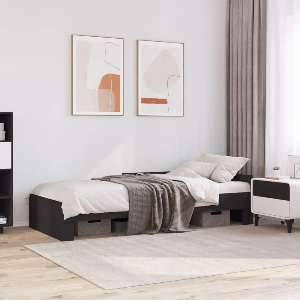Giroletto vidaXL Nero in Legno Multistrato L: 78 cm, P: 193 cm, H: 50 cm