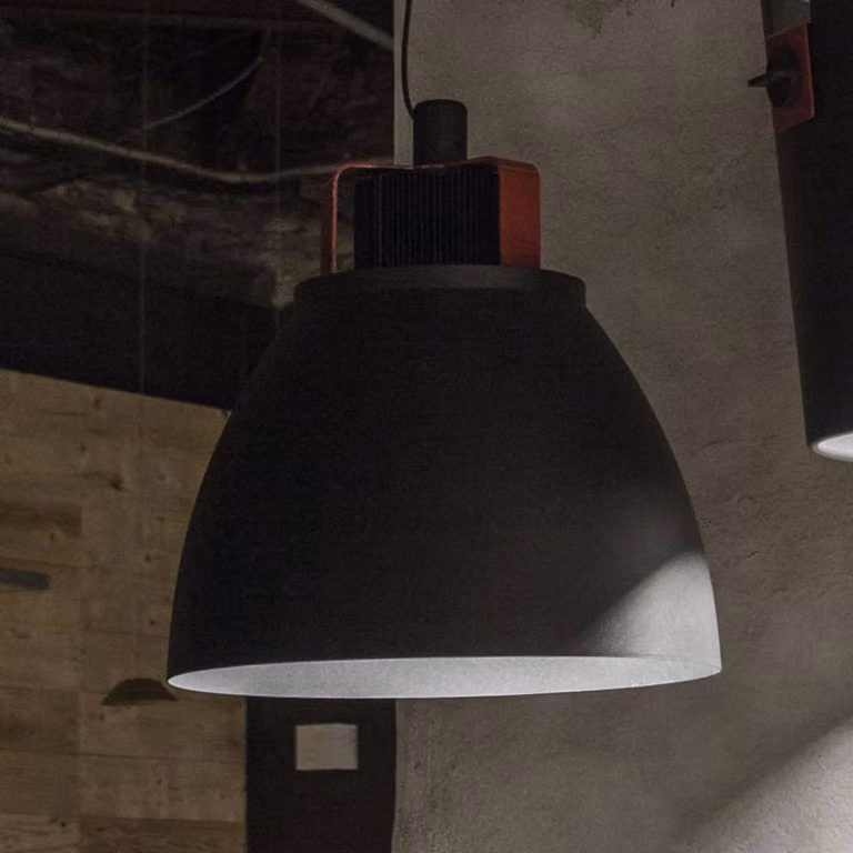 Martinelli Luce Lampada a sospensione Condor, Nero, Soggiorno / Sala da pranzo, Alluminio, Design, Lampada a sospensione