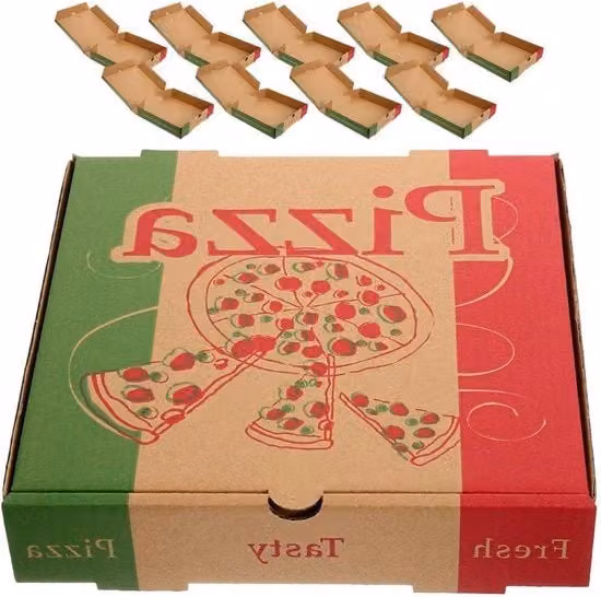 Scatole in cartone ondulato kraft per pizza, torte e biscotti, diametro: 17,8 cm