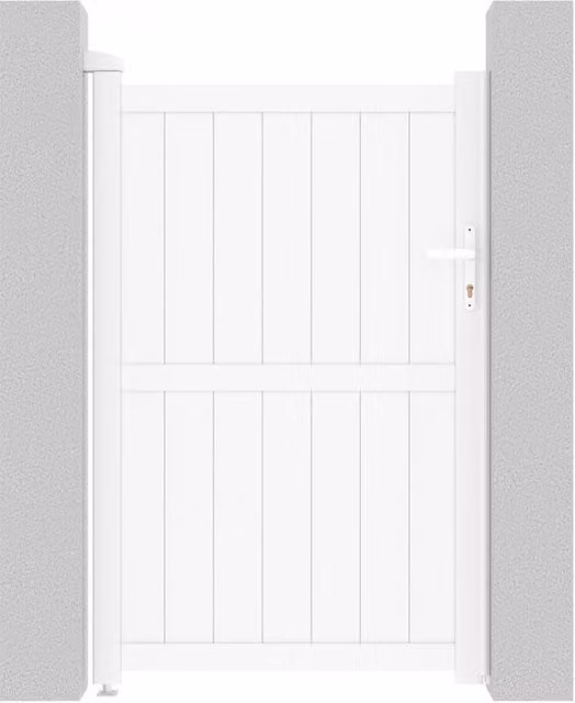 Cancello singolo a battente Lola in alluminio bianco HABITAT ET JARDIN L: 101.2 cm, H: 155.9 cm – 1