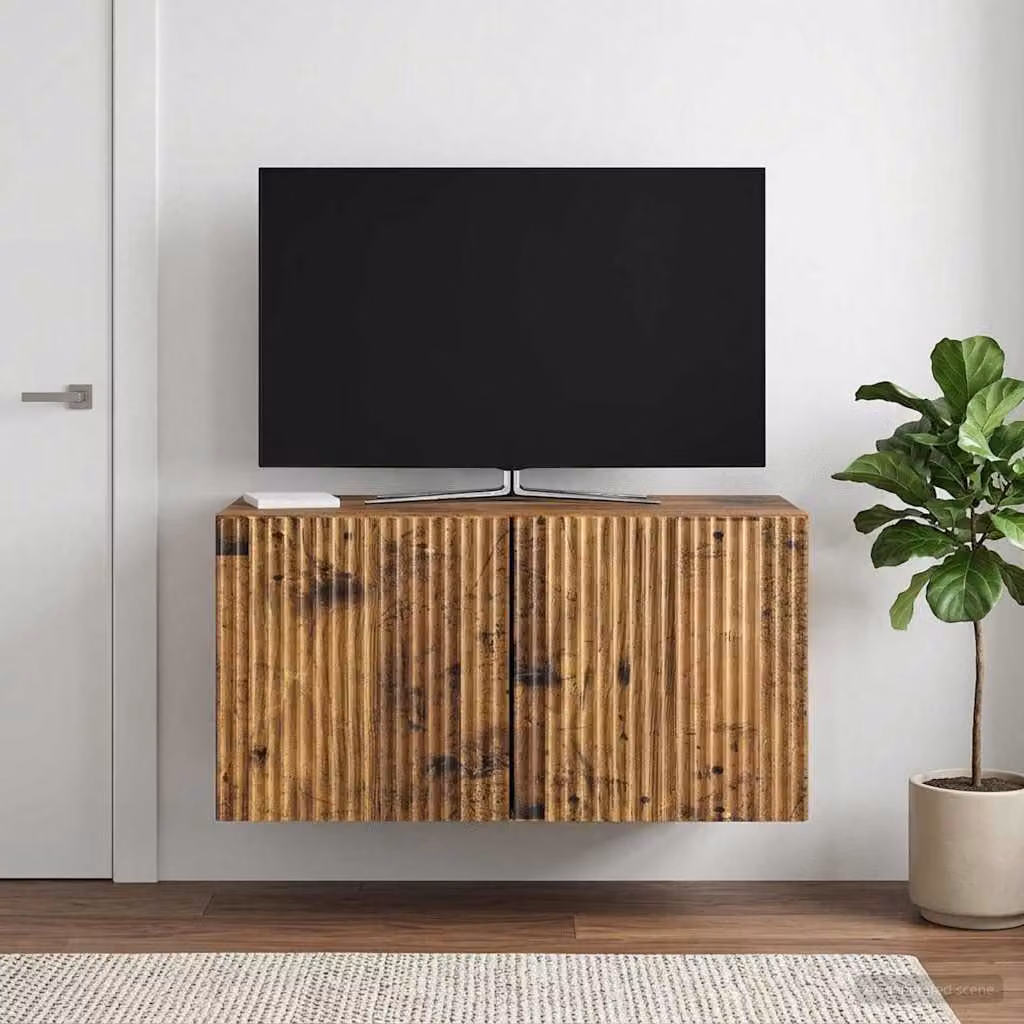 vidaXL Mobile Porta TV da Muro Moderno in Legno MDF, Colore Marrone, L 59,5 x P 31 x H 30 cm