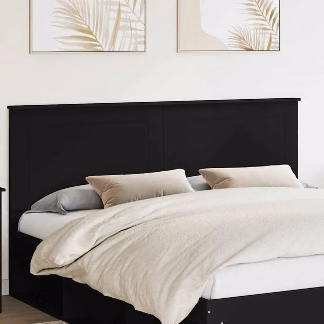 Testiera decorativa moderna vidaXL in legno multistrato color rovere nero per camera da letto, L: 203 cm – 1