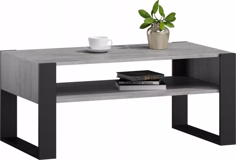Tavolino retrò loft KAJA in cemento nero