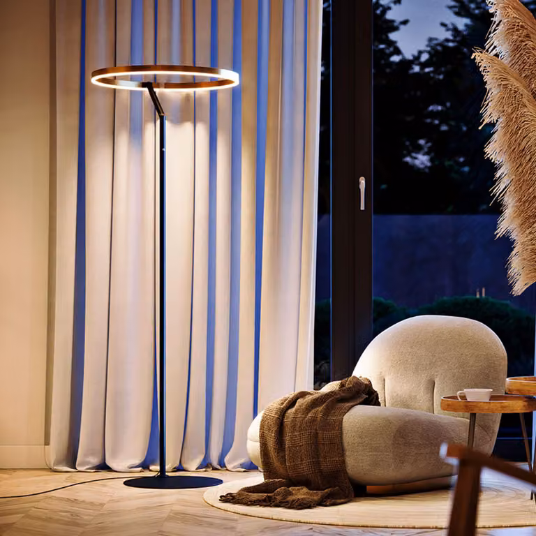s.luce Ring Lampada da terra a LED Ø 60 cm con touch dimmer