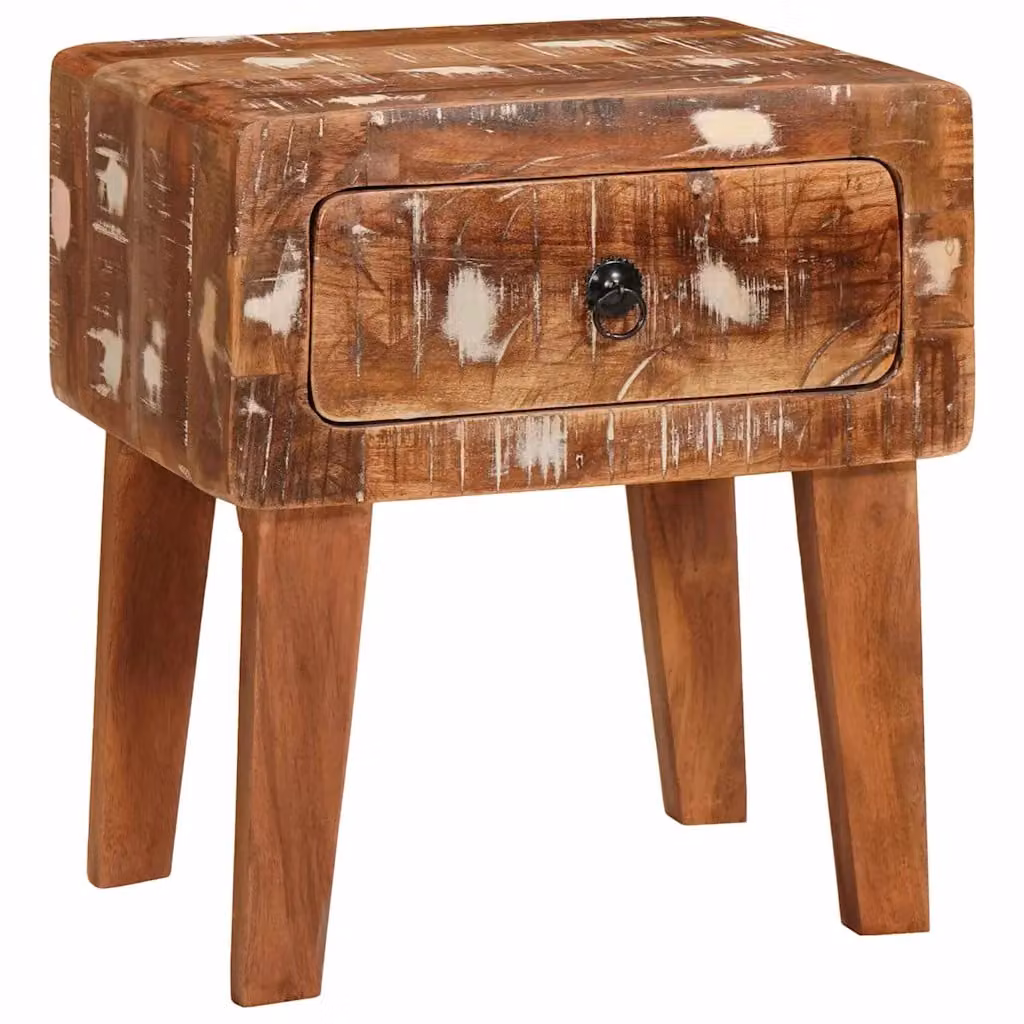 vidaXL Tavolino in Legno Massello Rustico Marrone L/P/H: 40 x 32 x 46 cm