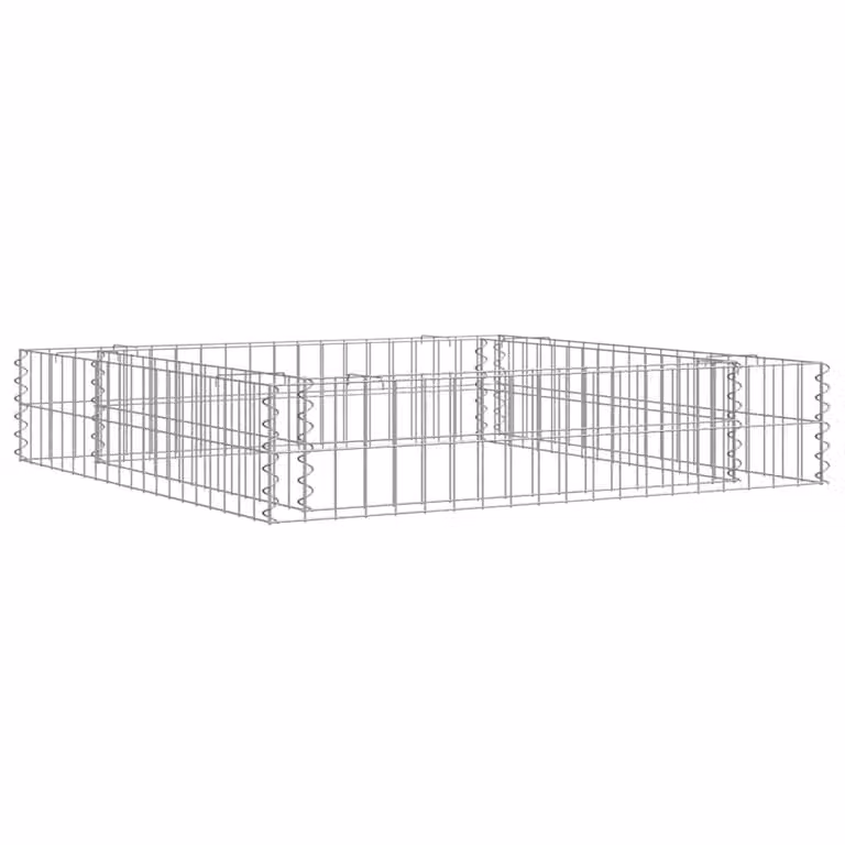 vidaXL Gabbione Letto Rialzato in Acciaio Zincato 100x100x20 cm