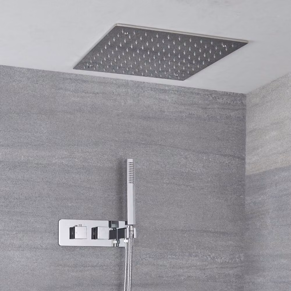 Doccia Termostatica con Soffione Incasso 400mm- Doccetta - Comfort termostatico - Kubix