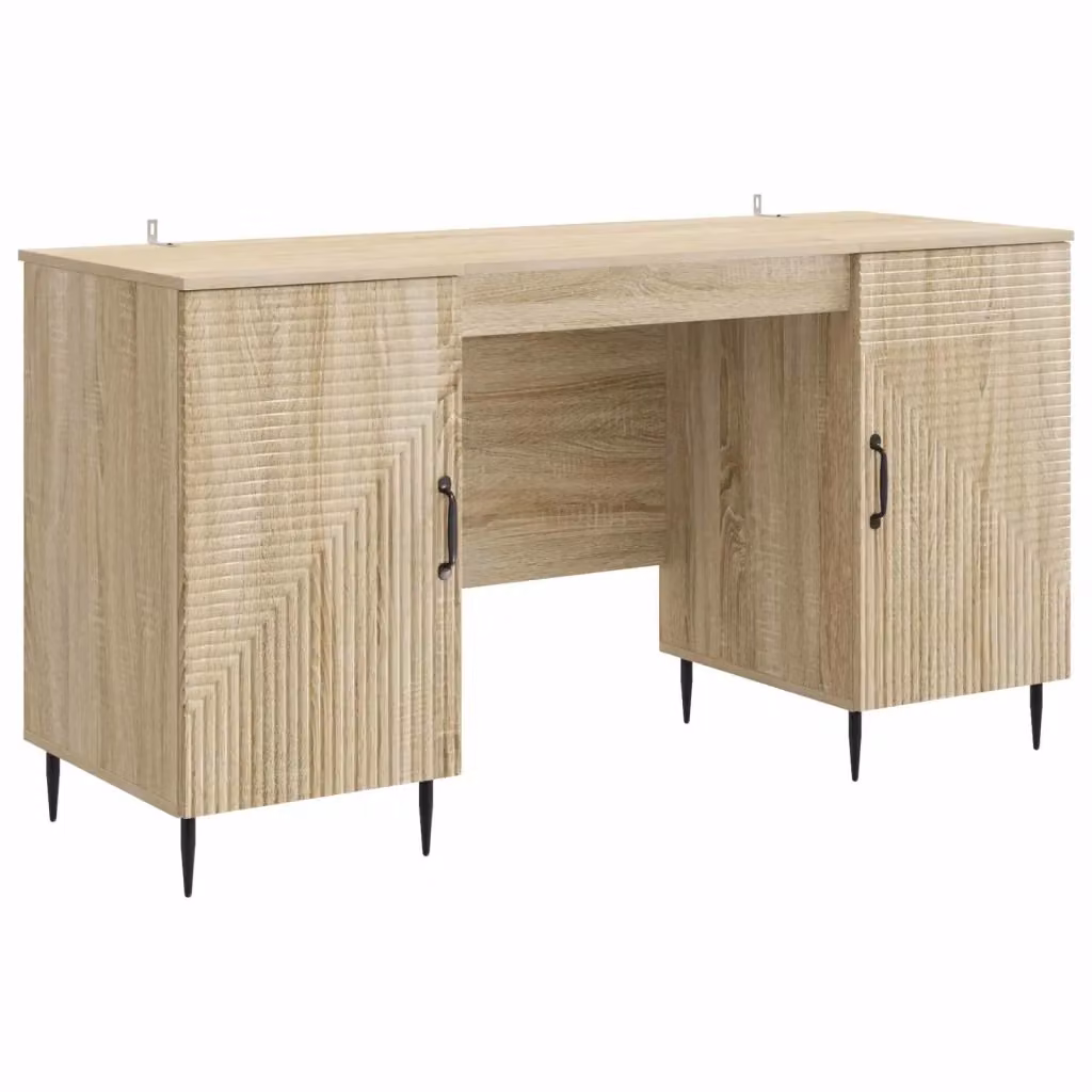 Scrivania moderna vidaXL in legno marrone L: 142,5 cm, P: 50 cm, H: 75 cm – 2