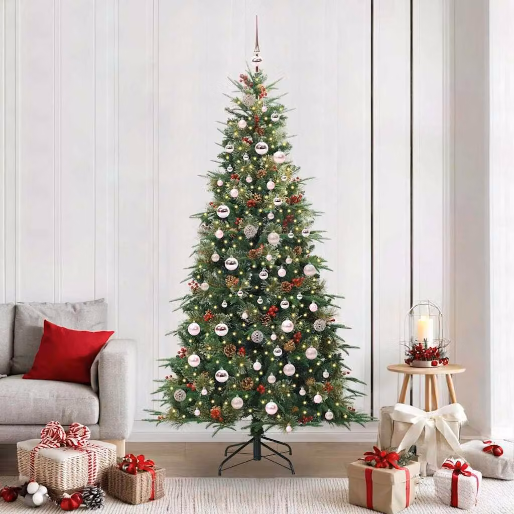 Maison Exclusive - Albero di Natale artificiale pieghevole, verde, 210 cm, realizzato in PE e PVC
