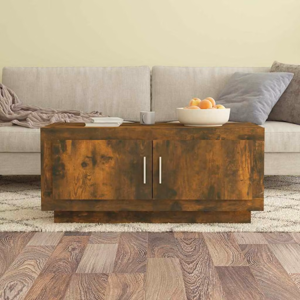 vidaXL Tavolino da Salotto Moderno in Legno Rovere Fumo, L/P/H: 102 x 50 x 45 cm