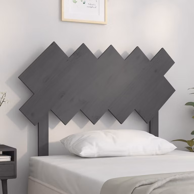 Testiera per Letto vidaXL in Legno Massello di Pino Bianco, Stile Rustico, L: 104 cm, P: 3 cm, H: 80,5 cm