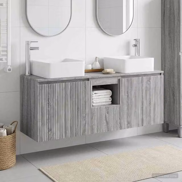 Set di Armadi da Bagno 3 pz Sonoma grigio 135 x 35 x 80 cm 3405663