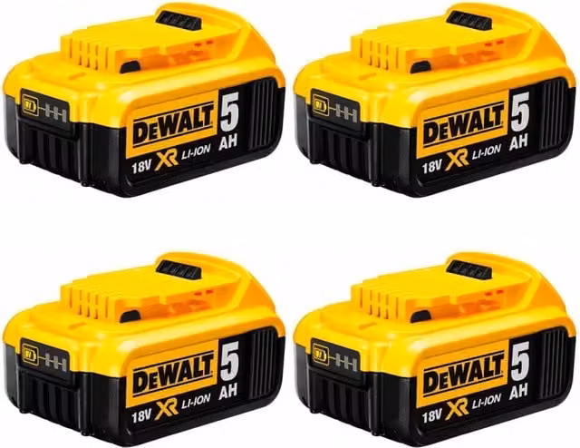 Confeziona da 4 batterie DeWalt DCB184P4 da 18V - 5,0 Ah colore giallo – 1