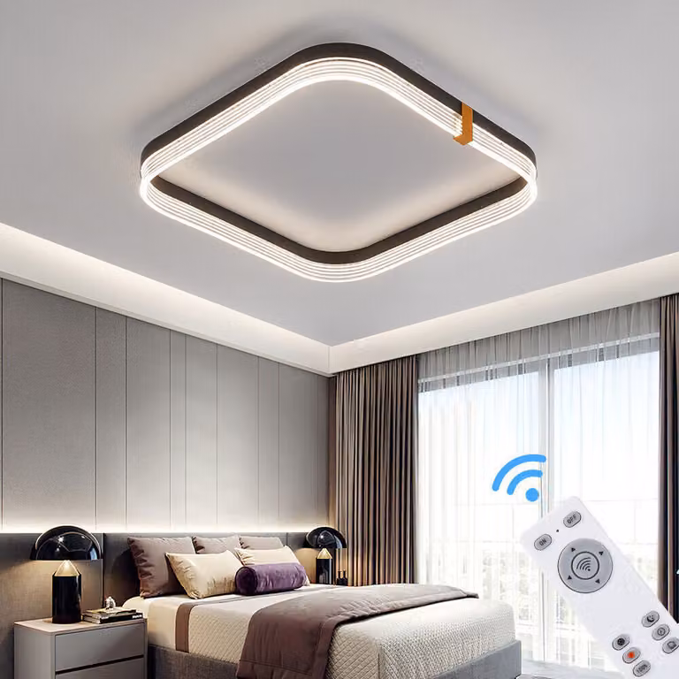 Eurotondisplay Plafoniera LED TY4567-5F Telecomando / app mobile Colore della luce regolabile Luminosità dimmerabile oro nero Plafoniera Apparecchio Lampada
