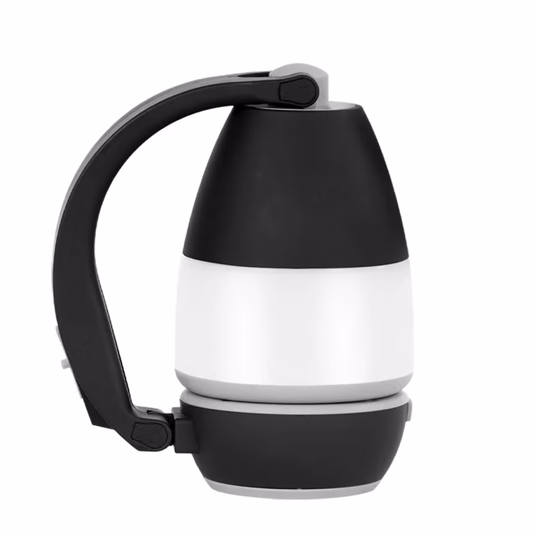 DICTROLUX Lampada Multifunzionale 3 in 1 LED con Torcia, Lampada da Tavolo e da Campeggio, Colore Nero o Grigio
