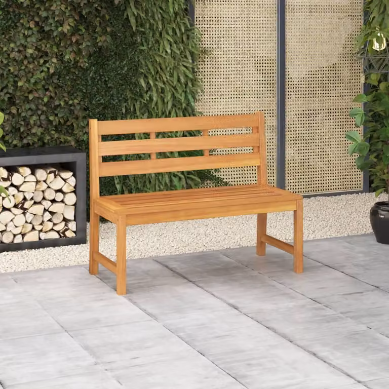 The Living Store Panca da giardino 114 cm in legno massiccio di teak