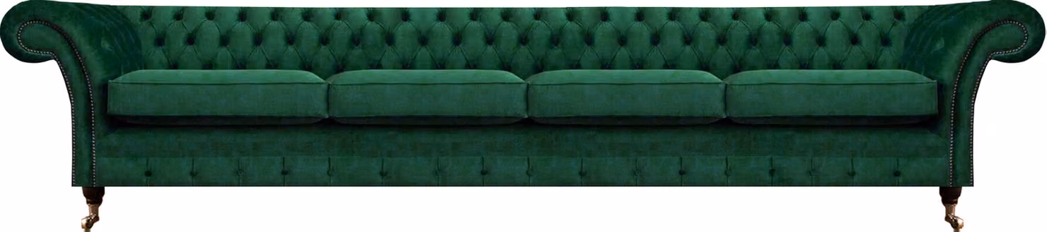 Sofa Viersitzer Couch Wohnzimmer Textil Luxus Polstermöbel Grün Einrichtung